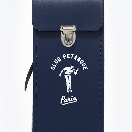 Blue split leather ball bag